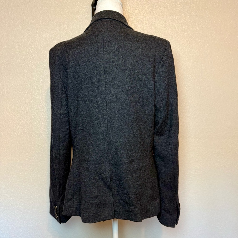 Ralph Lauren Vintage Wool Blazer Jacket Crest Patch Charcoal Gray Size 14 - Picture 7 of 15